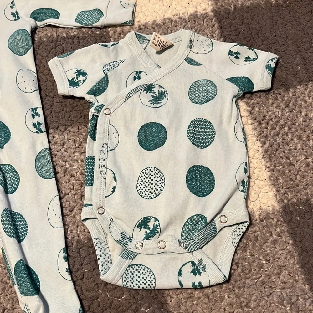 New Kate Quinn Newborn Layette 2 Piece Set Robin’s Egg Blue Jumper Easter NWOT